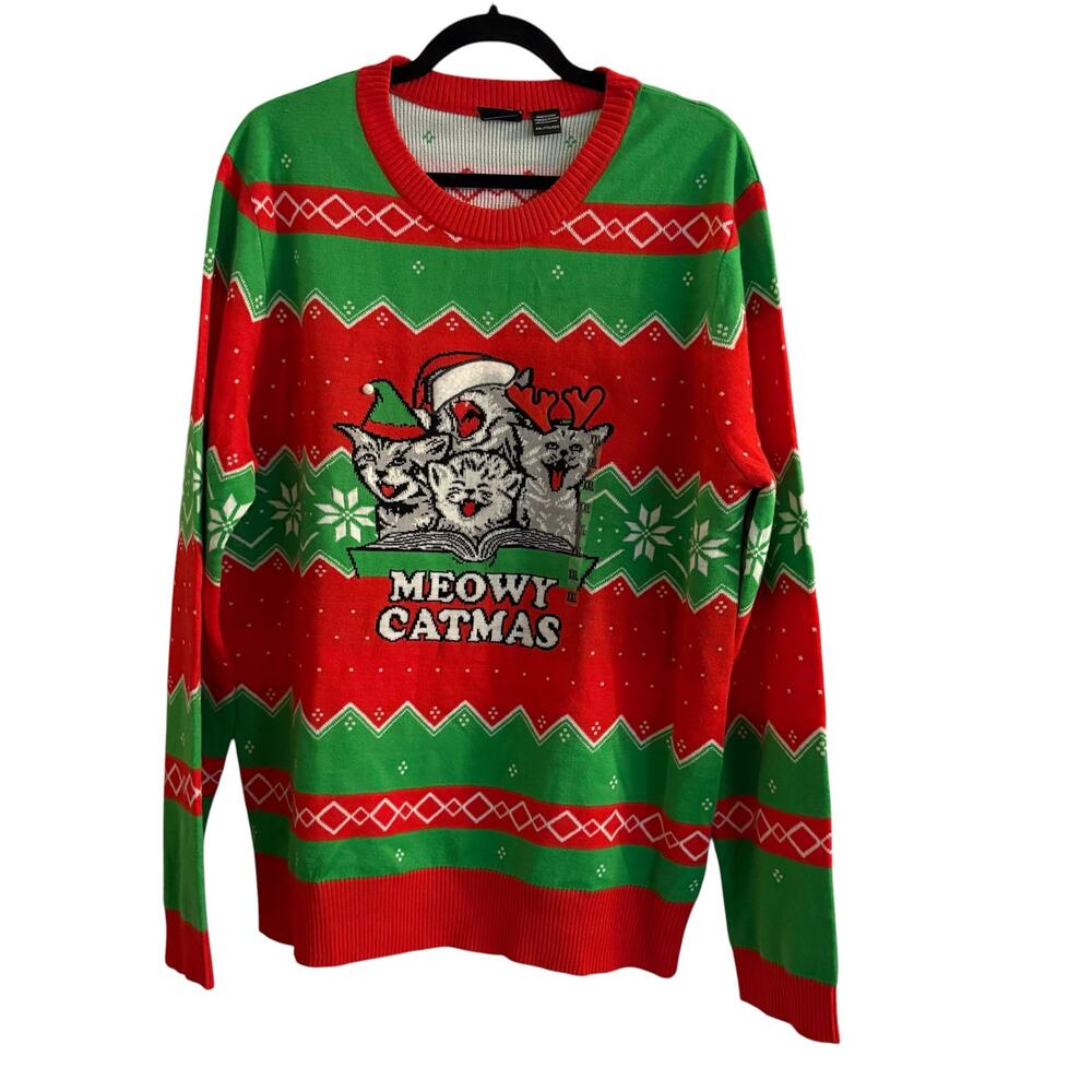 Mad Engine Ugly Sweater Meowy Christmas Cats Kitties Holiday Party NEW XXL